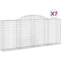 vidaXL Gabions avec arc surélevé 7 pcs. 300x30x120/140cm Fer galvanisé