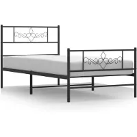 vidaXL Cadre de lit avec tête et pied de lit en métal noir 100x200 cm