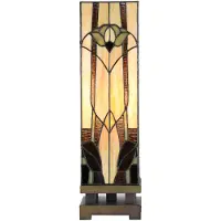 Clayre & Eef Lampe de table Tiffany 15x15x54 cm Beige Marron Verre
