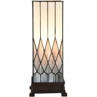 Clayre & Eef Lampe de table Tiffany 17x17x43 cm Gris Verre