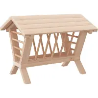 vidaXL Râtelier à foin pour lapins 44x33x33 cm bois massif sapin