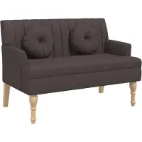 vidaXL Banc avec coussins marron foncé 113x64,5x75,5 cm tissu
