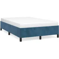 vidaXL Cadre de lit sans matelas bleu foncé 120x200 cm velours