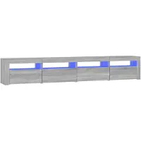 vidaXL Armoire TV avec lampes LED Gris Sonoma 240x35x40 cm