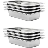 vidaXL récipients Gastronorm 8 pcs GN 1/3 65 mm acier inoxydable