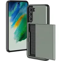 IMoshion Coque arrière avec porte-cartes pour Samsung Galaxy S21 FE - Vert foncé