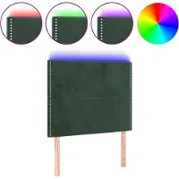 vidaXL Tête de lit LED vert foncé 100x5x118/128 cm velours