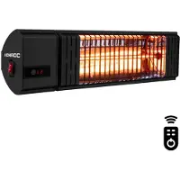 Vonroc Chauffage de terrasse Volsini 2000W - Télécommande et écran LCD inclus| Noir