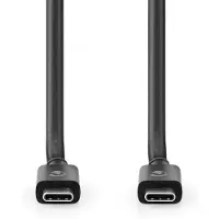 Nedis Câble USB | USB 4.0 Gen 3x2 | USB-C mâle | USB-C mâle | 240 W | 8K@60Hz | 40 Gbps | Nickelé | 1,00 m | Rond | PVC | Noir | Boîte