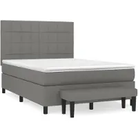 vidaXL Lit boxspring avec matelas gris foncé 140x190 cm Tissu
