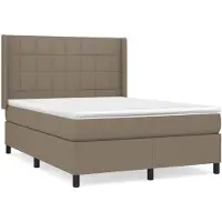 vidaXL Lit boxspring avec matelas Taupe 140x190 cm Tissu