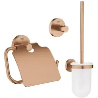 GROHE Essentials Ensemble d'accessoires WC 3 pièces avec porte-balai, patère et porte-rouleau WC Brushed Warm sunset sw99003/sw99027/sw99043/
