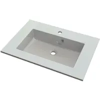 Nemo Spring Don plan-vasque en marbre reconstitué 700x500x15mm blanc 607004071103