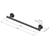 Plieger Como handdoekbeugel magnetisch 430mm mat zwart