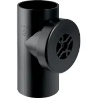 Geberit GE PE Pièce de raccordement pour conduites verticales, 90 degrés, d 160, avec capuchon de fermeture, 369451, 1 pièce.