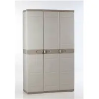 Plastiken Armoire de Rangement Haute 3 Portes Beige