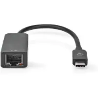 Nedis Adaptateur réseau USB - USB 3.2 Gen 1 - 2.5 Gbps - USB-C mâle - RJ45 femelle - 0.20 m - rond - nickelé - cuivre étamé - noir - boîte
