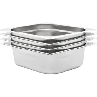 vidaXL Récipients Gastronorm 4 pcs. GN 1/2 100 mm acier inoxydable
