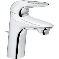 GROHE Eurostyle Mitigeur monocommandé pour lavabo, S-Size, saillie 110mm, vidage à tirette, Zero, manette ouverte, 23564003