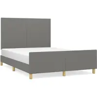 vidaXL Cadre de lit sans matelas gris foncé 140x190 cm Tissu
