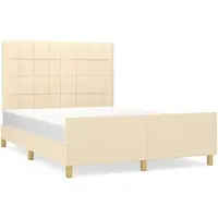 vidaXL Cadre de lit sans matelas Crème 140x190 cm Tissu