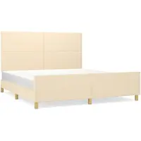 vidaXL Cadre de lit sans matelas Crème 180x200 cm Tissu