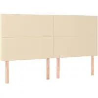vidaXL Têtes de lit 4 pcs. Crème 100x5x78/88 cm Tissu