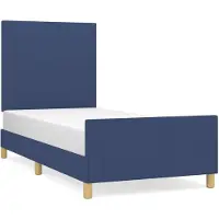 vidaXL Cadre de lit sans matelas bleu 80x200 cm Tissu