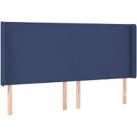 vidaXL Tête de lit avec oreilles bleu 203x16x118/128 cm Tissu