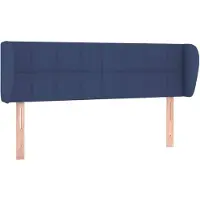 vidaXL Tête de lit avec oreilles bleu 147x23x78/88 cm Tissu