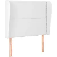vidaXL Tête de lit avec oreilles blanc 103x23x118/128 cm similicuir