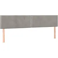 vidaXL Têtes de lit 2 pcs. Gris clair 100x5x78/88 cm velours