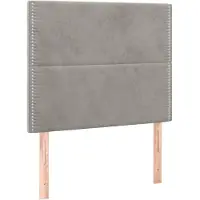 vidaXL Têtes de lit 2 pcs. Gris clair 100x5x78/88 cm velours
