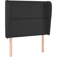 vidaXL Tête de lit avec oreilles Noir 103x23x118/128 cm Similicuir