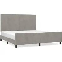 vidaXL Cadre de lit avec tête de lit gris clair 180x200 cm velours