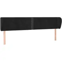 vidaXL Tête de lit avec oreilles Noir 183x23x78/88 cm Velours