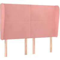 vidaXL Tête de lit avec oreilles rose 147x23x118/128 cm velours