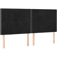 vidaXL Têtes de lit 4 pcs. noir 90x5x78/88 cm velours