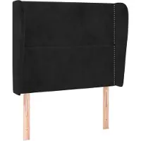 vidaXL Tête de lit avec oreilles noir 93x23x118/128 cm velours