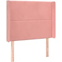 vidaXL Tête de lit avec oreilles rose 93x16x118/128 cm velours