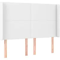 vidaXL Tête de lit avec oreilles blanc 147x16x118/128 cm similicuir
