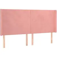 vidaXL Tête de lit avec oreilles rose 183x16x118/128 cm velours