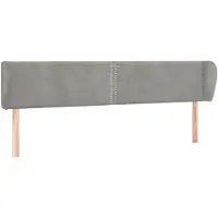 vidaXL Tête de lit avec oreilles gris clair 203x23x78/88 cm velours