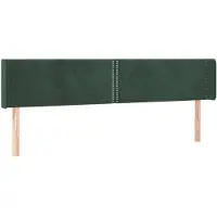 vidaXL Tête de lit avec oreilles vert foncé 203x16x78/88 cm velours