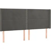 vidaXL Tête de lit avec oreilles gris foncé 183x16x118/128 cm velours