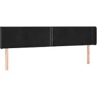 vidaXL Tête de lit avec oreilles noir 203x16x78/88 cm velours