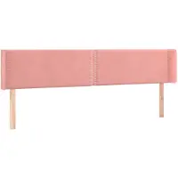 vidaXL Tête de lit avec oreilles rose 183x16x78/88 cm velours