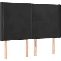 vidaXL Tête de lit avec oreilles noir 147x16x118/128 cm velours