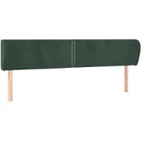 vidaXL Tête de lit avec oreilles vert foncé 203x23x78/88 cm velours