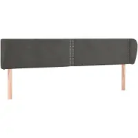 vidaXL Tête de lit avec oreilles gris foncé 183x23x78/88 cm velours